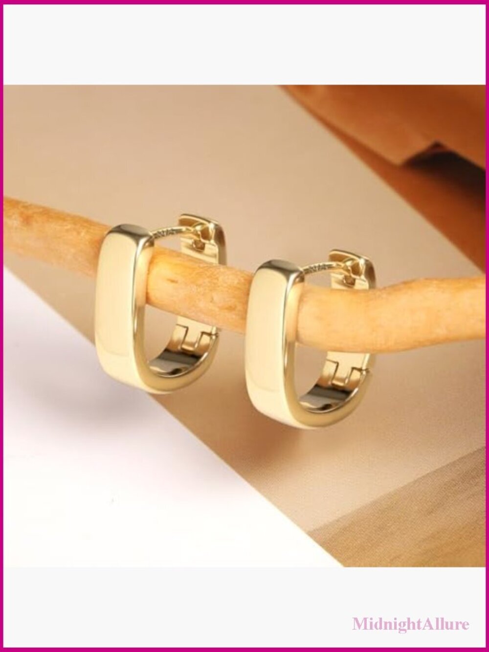 Small Chunky Huggie Hoop Earrings Hypoallergenic Thick Silver - Picture 3 of 7